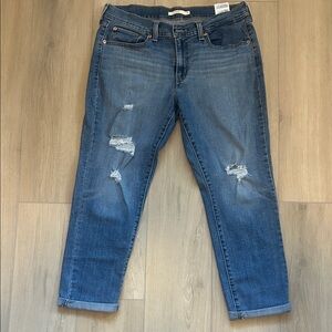 Signature by Levi Strauss Women's Blue Boyfriend Jeans